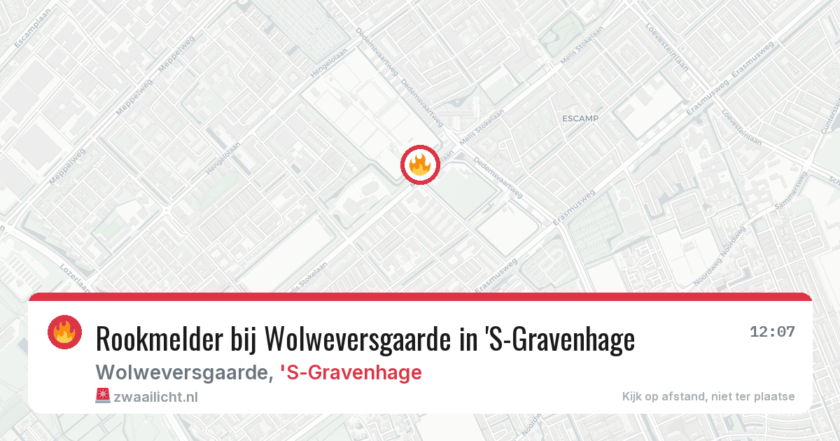 Rookmelder bij Wolweversgaarde in 'S-Gravenhage — 22 mei 2026