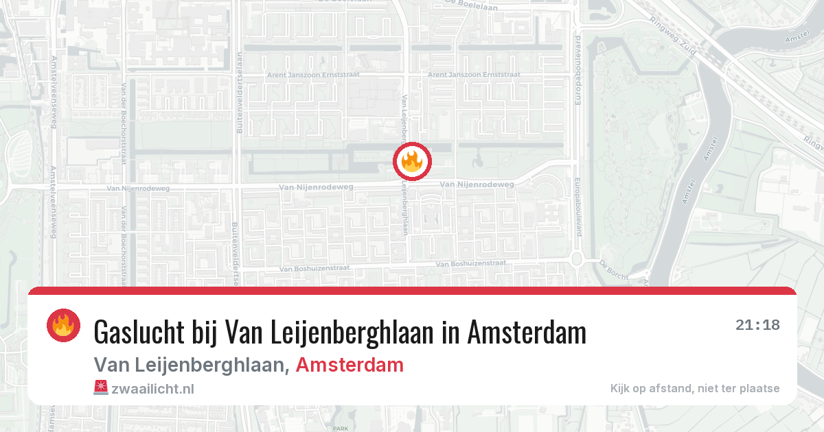Gaslucht bij Van Leijenberghlaan in Amsterdam — 12 mei 2026