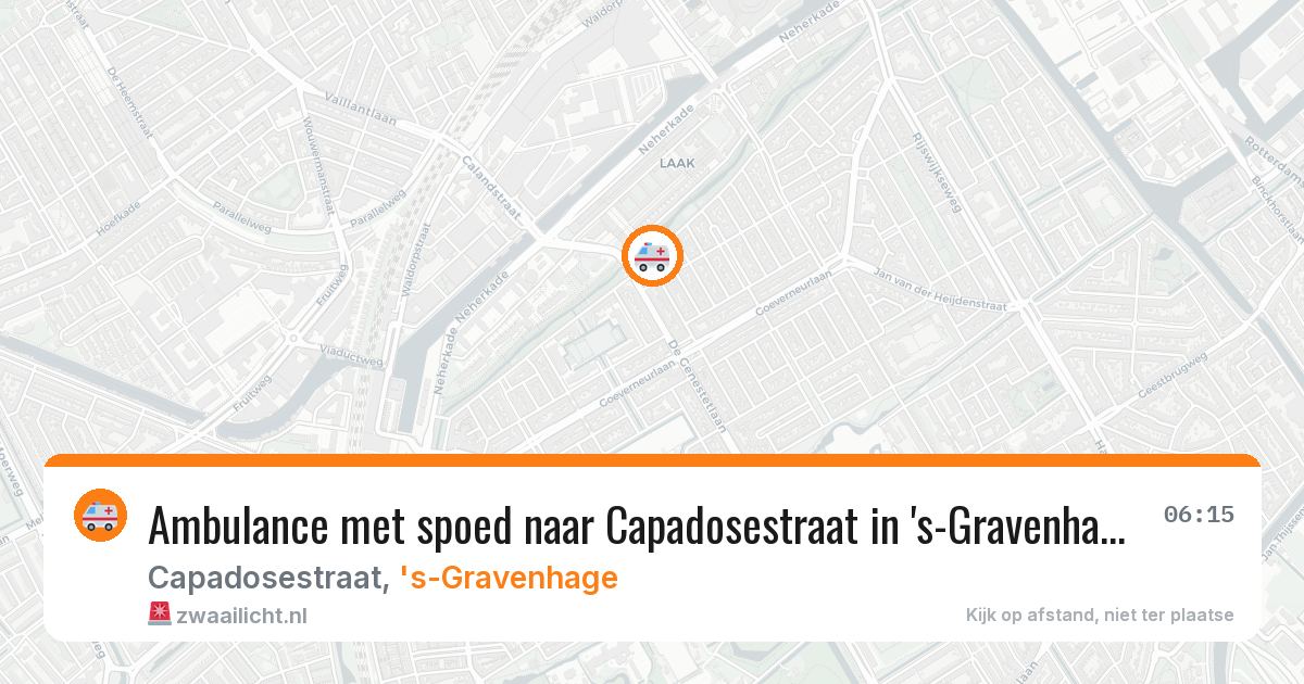 Ambulance met spoed naar Capadosestraat in 's-Gravenhage — 4 aug 2026