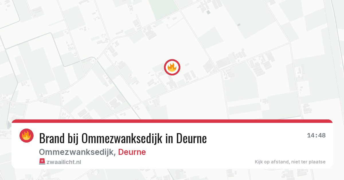 Brand bij Ommezwanksedijk in Deurne — 5 aug 2026