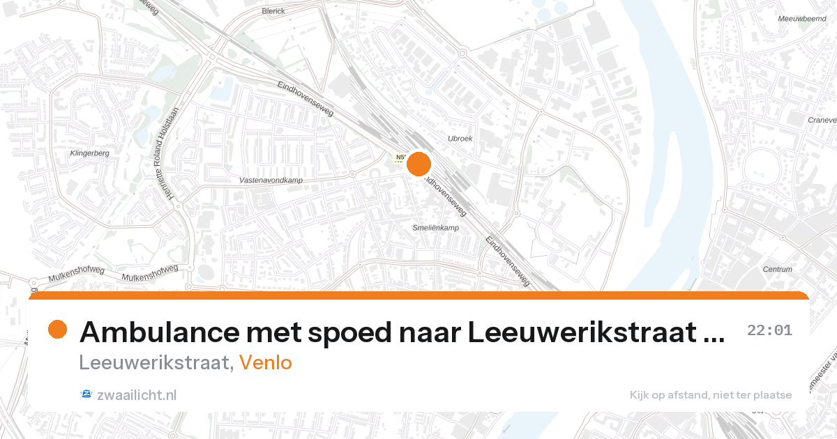 Ambulance met spoed naar Leeuwerikstraat in Venlo — 27 aug 2026