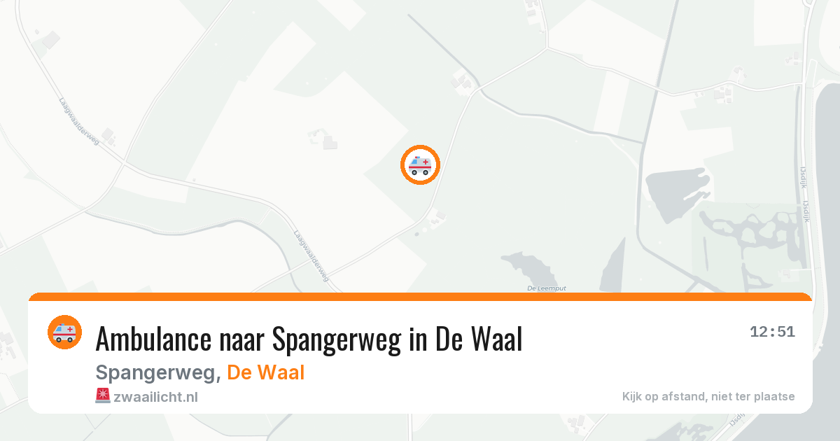 Ambulance naar Spangerweg in De Waal — 16 jul 2026