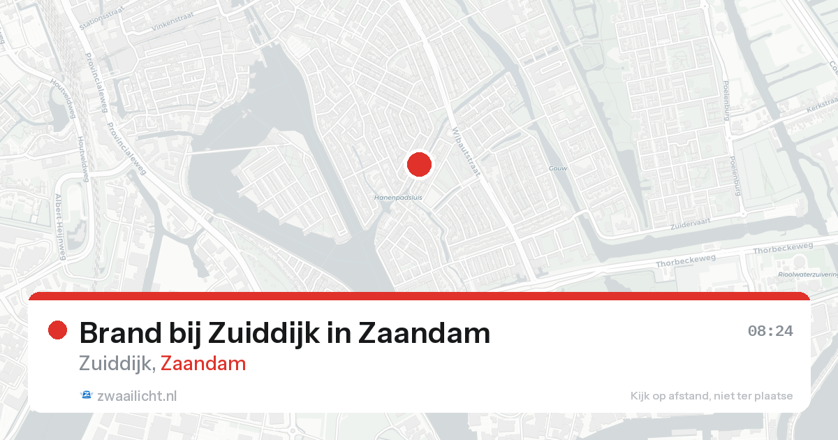 Brand bij Zuiddijk in Zaandam — 25 aug 2026