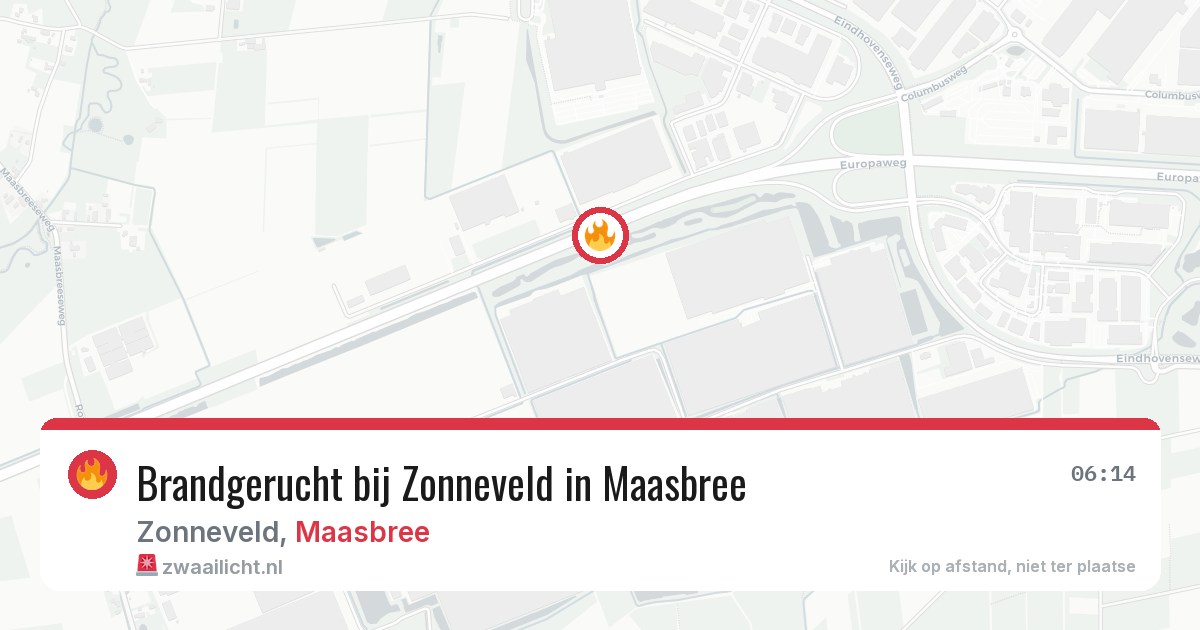 Brandgerucht bij Zonneveld in Maasbree — 24 mrt 2026