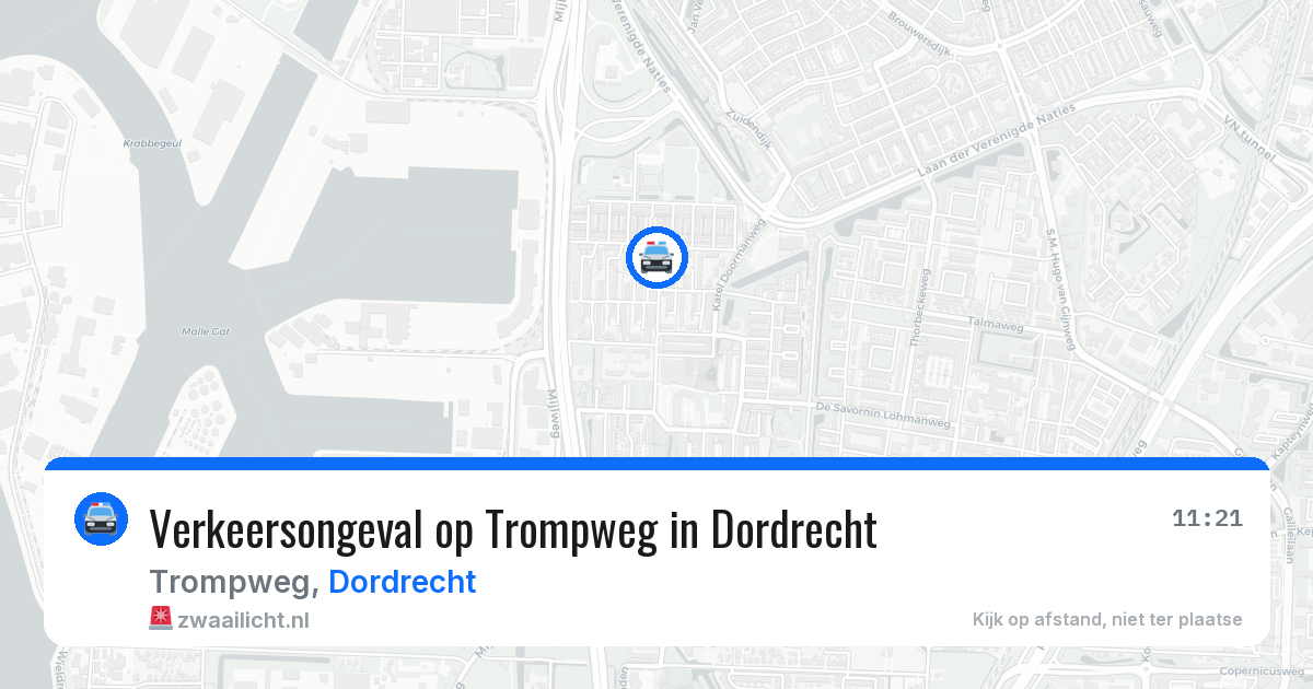 Verkeersongeval op Trompweg in Dordrecht — 9 apr 2026
