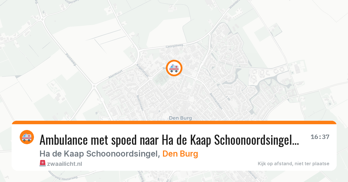 Ambulance met spoed naar Ha de Kaap Schoonoordsingel in Den Burg — 9 feb 2026