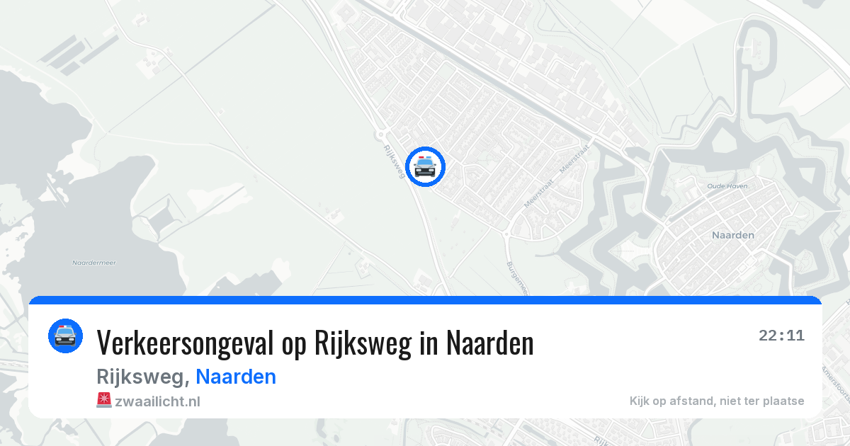 Verkeersongeval op Rijksweg in Naarden — 13 aug 2026