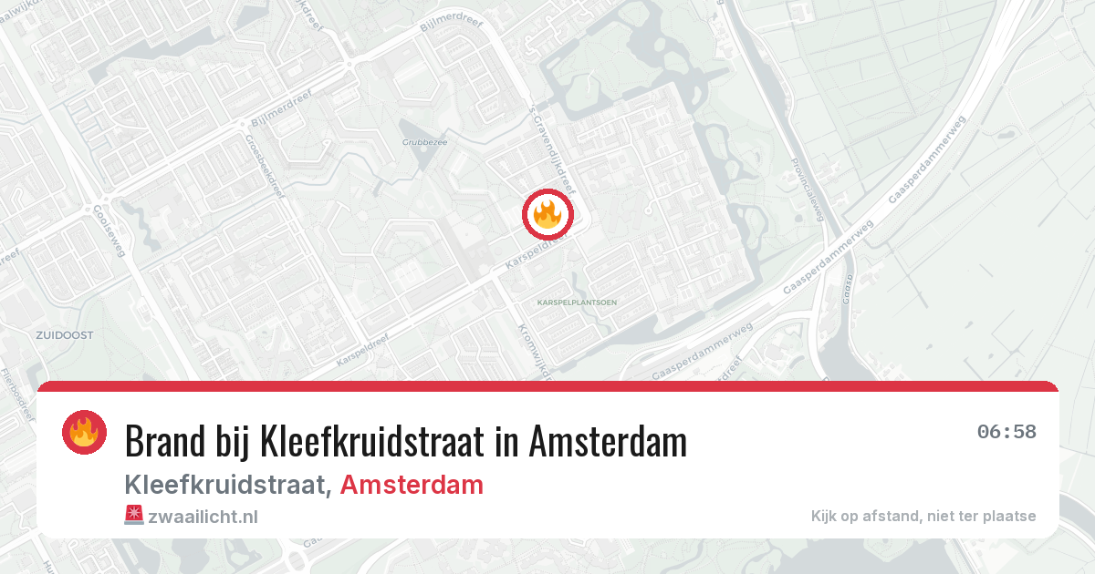 Brand bij Kleefkruidstraat in Amsterdam — 5 jun 2026