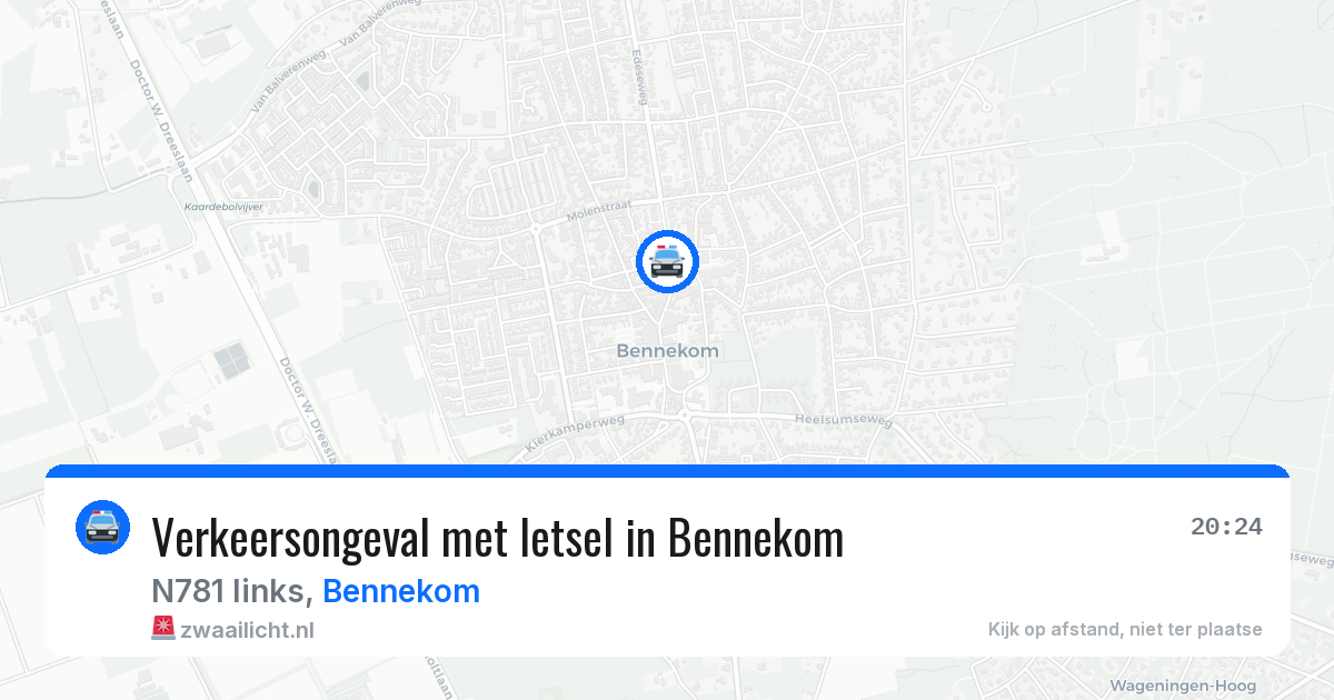 Verkeersongeval met letsel in Bennekom — 30 mei 2026