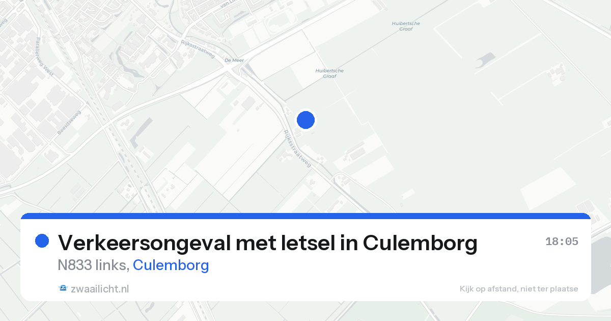 Verkeersongeval met letsel in Culemborg — 18 aug 2026
