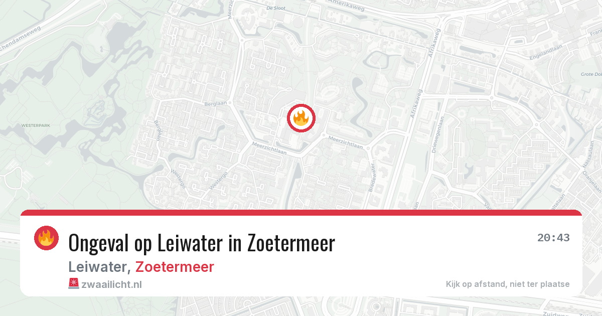 Ongeval op Leiwater in Zoetermeer — 4 jul 2026