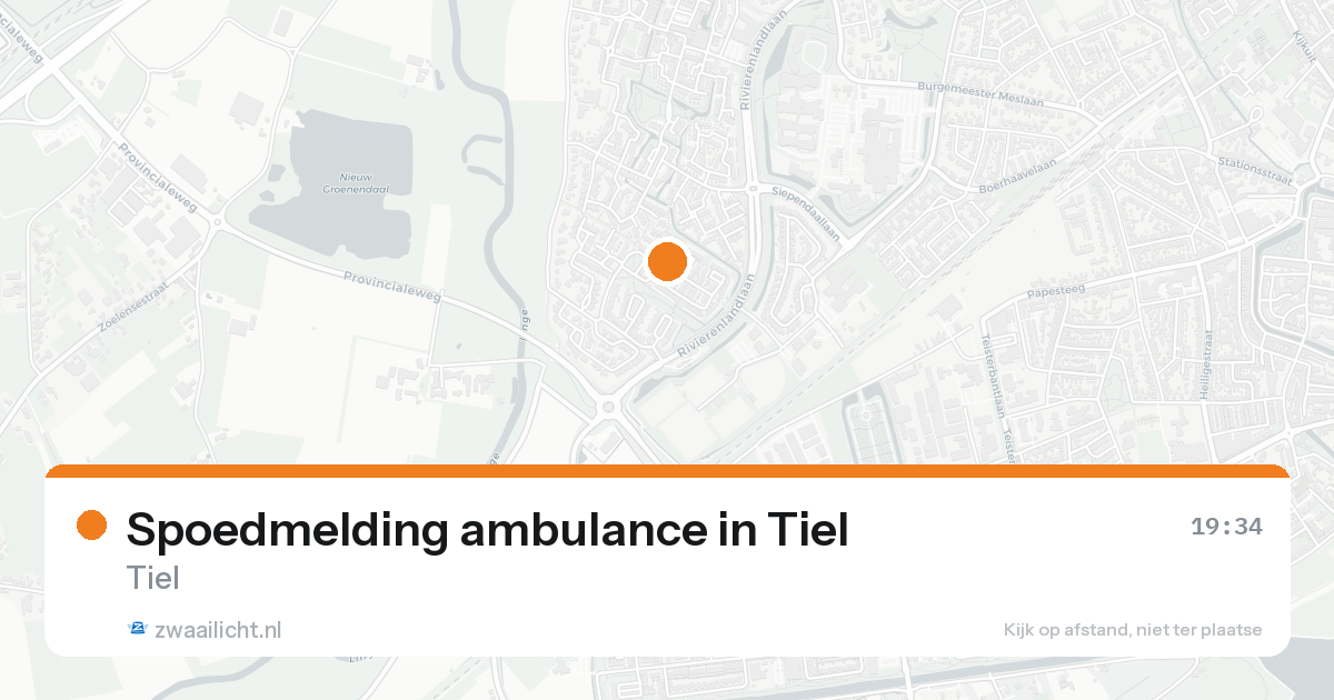 Spoedmelding ambulance in Tiel — 15 aug 2026