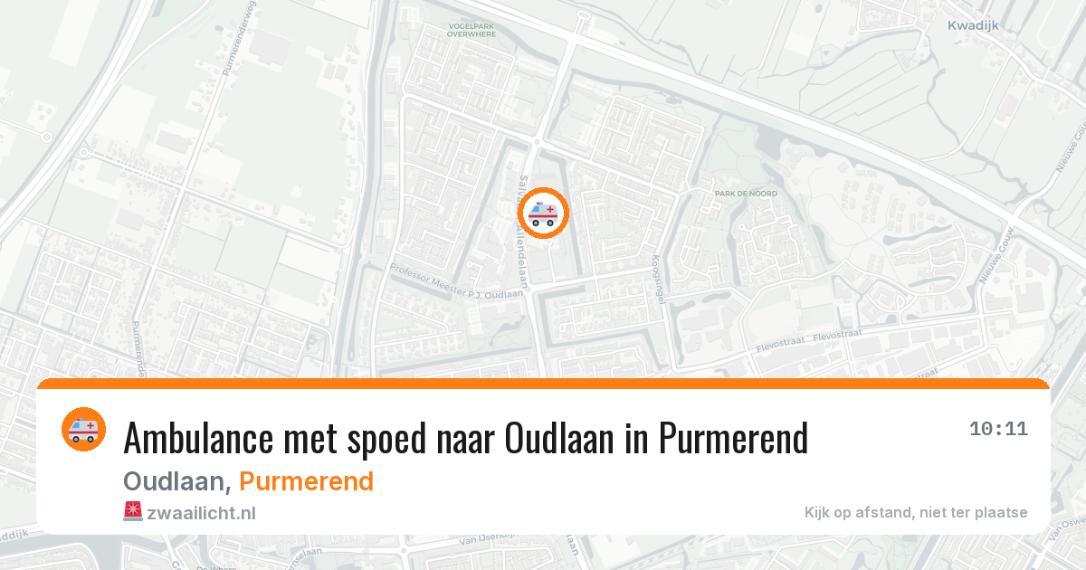 Ambulance met spoed naar Oudlaan in Purmerend — 10 apr 2026