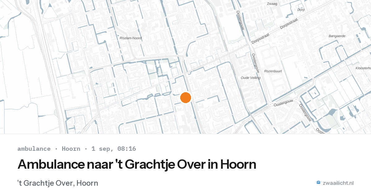 Ambulance naar 't Grachtje Over in Hoorn — 1 sep 2026