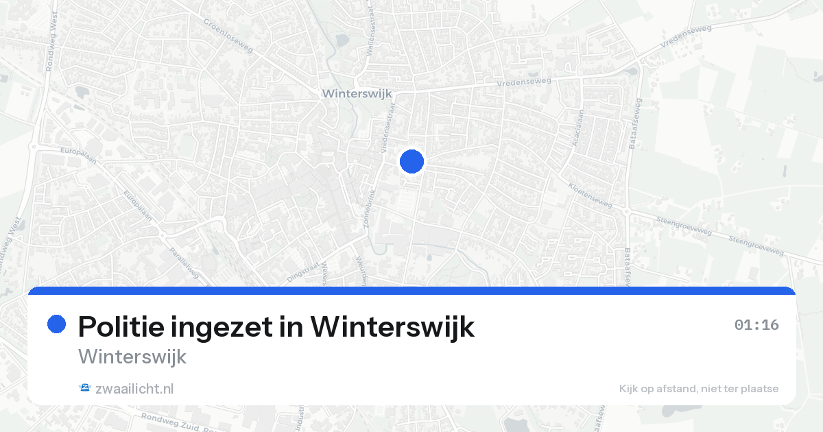 Politie ingezet in Winterswijk — 19 aug 2026 | 🚨 Zwaailicht.nl
