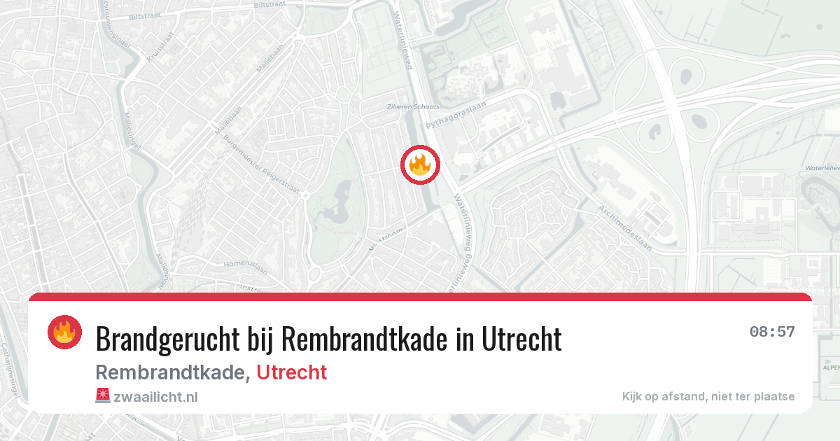 Brandgerucht bij Rembrandtkade in Utrecht — 8 jun 2026
