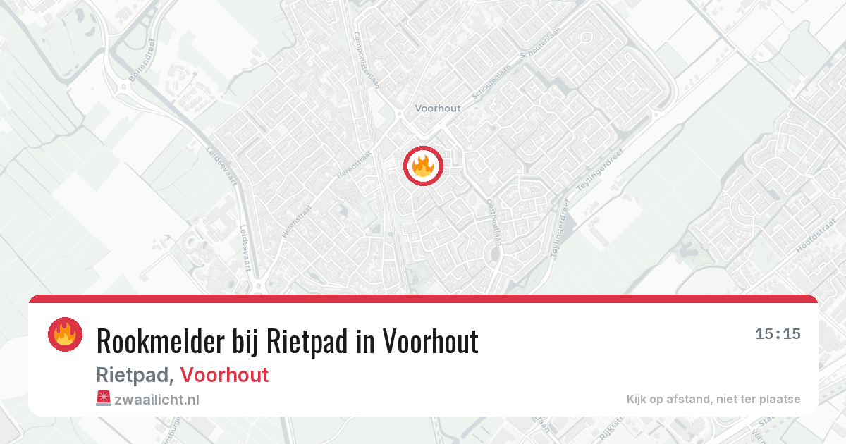 Rookmelder bij Rietpad in Voorhout — 23 mei 2026