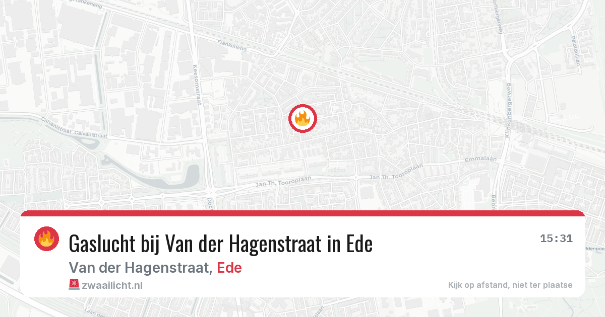 Gaslucht bij Van der Hagenstraat in Ede — 5 apr 2026