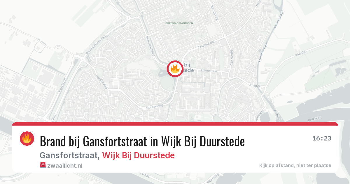 Brand bij Gansfortstraat in Wijk Bij Duurstede — 18 mei 2026