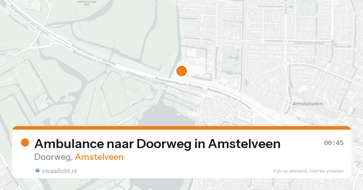 Ambulance naar Doorweg in Amstelveen — 19 aug 2026