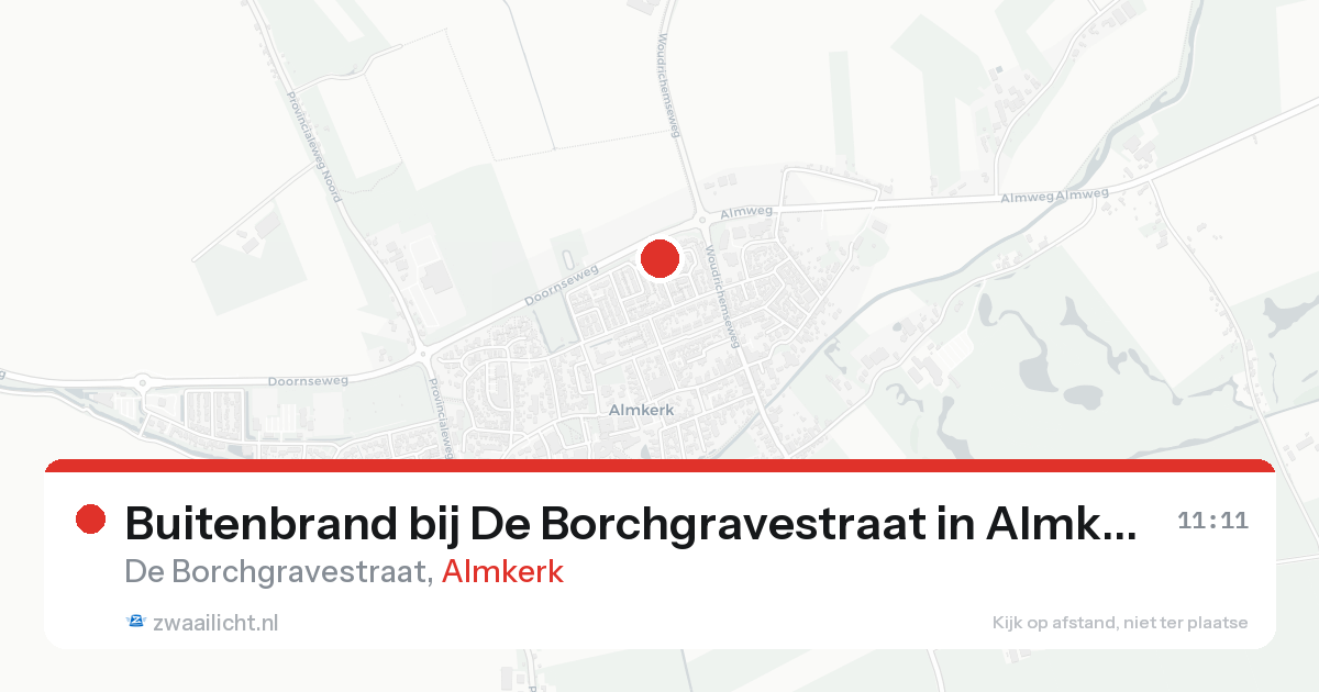Buitenbrand bij De Borchgravestraat in Almkerk — 25 aug 2026
