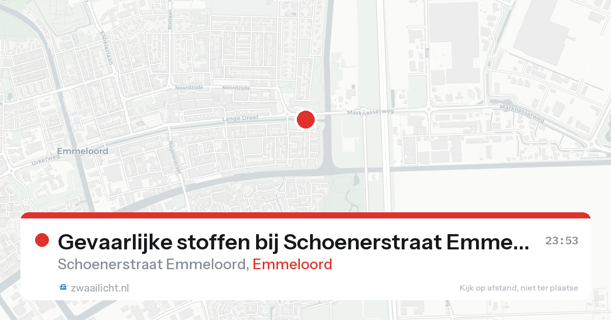 Gevaarlijke stoffen bij Schoenerstraat Emmeloord in Emmeloord — 24 aug 2026