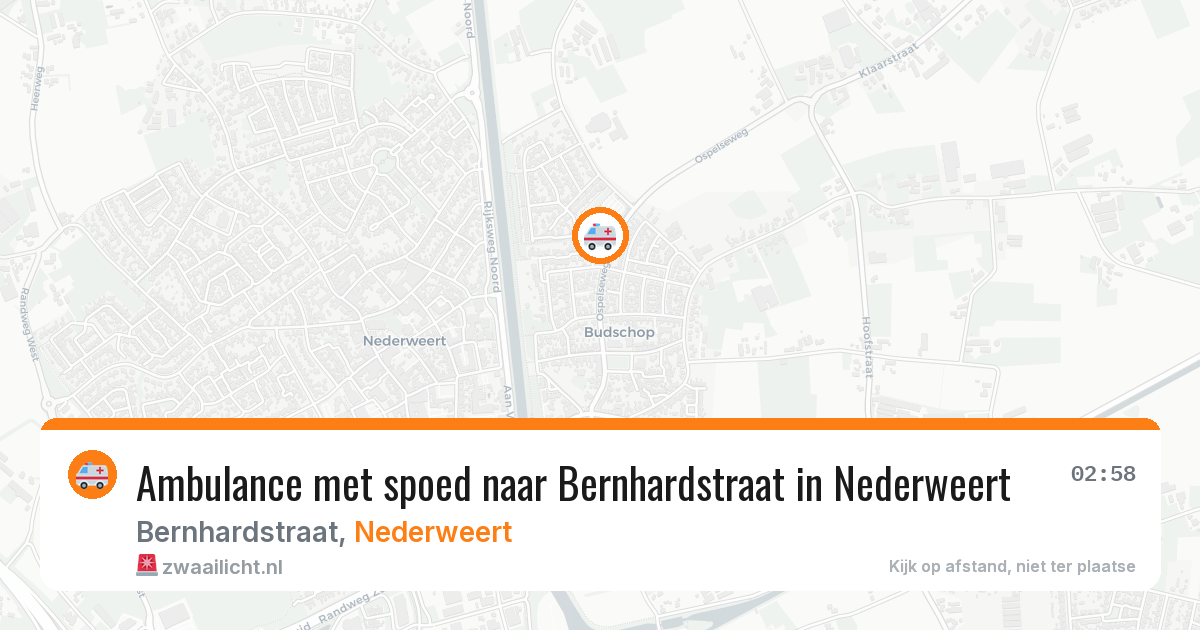 Ambulance met spoed naar Bernhardstraat in Nederweert — 18 jun 2026