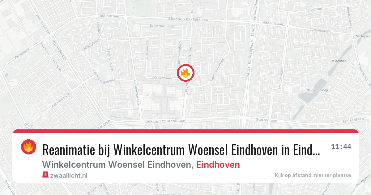 Reanimatie bij Winkelcentrum Woensel Eindhoven in Eindhoven — 30 jul 2026