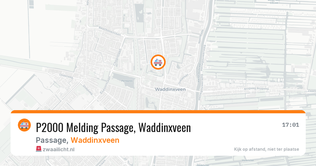 P2000 Melding Passage, Waddinxveen — 9 mei 2026
