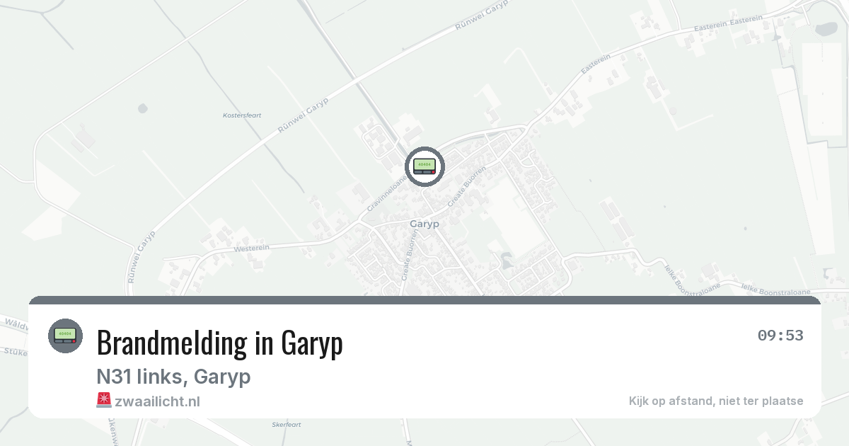 Brandmelding in Garyp — 20 feb 2026