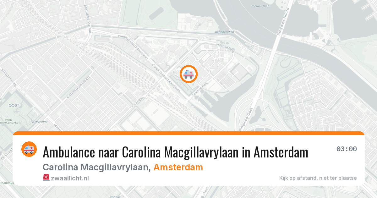 Ambulance naar Carolina Macgillavrylaan in Amsterdam — 24 apr 2026