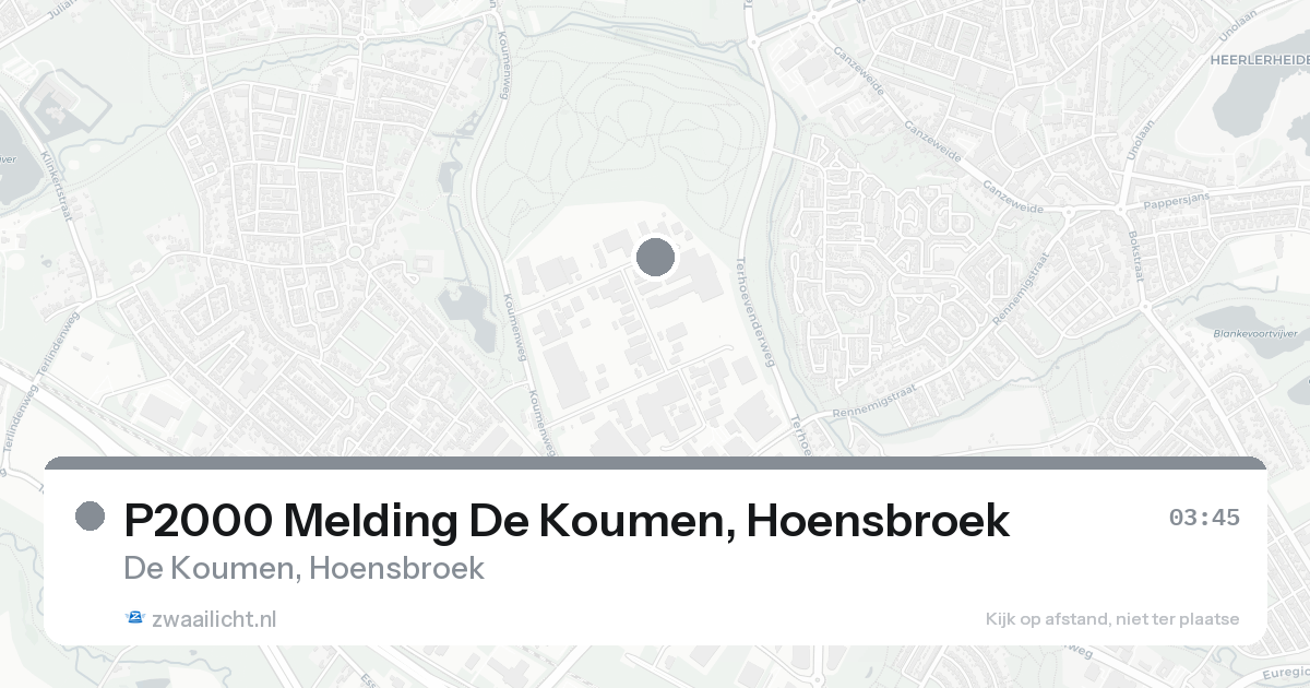 P2000 Melding De Koumen, Hoensbroek — 16 aug 2026