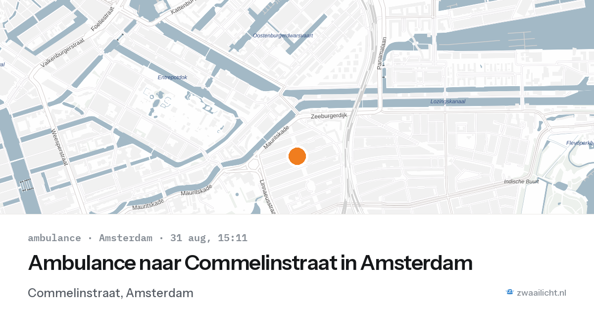 Ambulance naar Commelinstraat in Amsterdam — 31 aug 2026