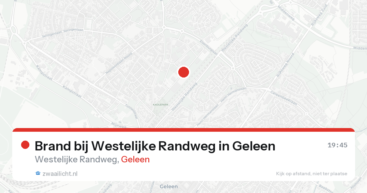 Brand bij Westelijke Randweg in Geleen — 14 aug 2026