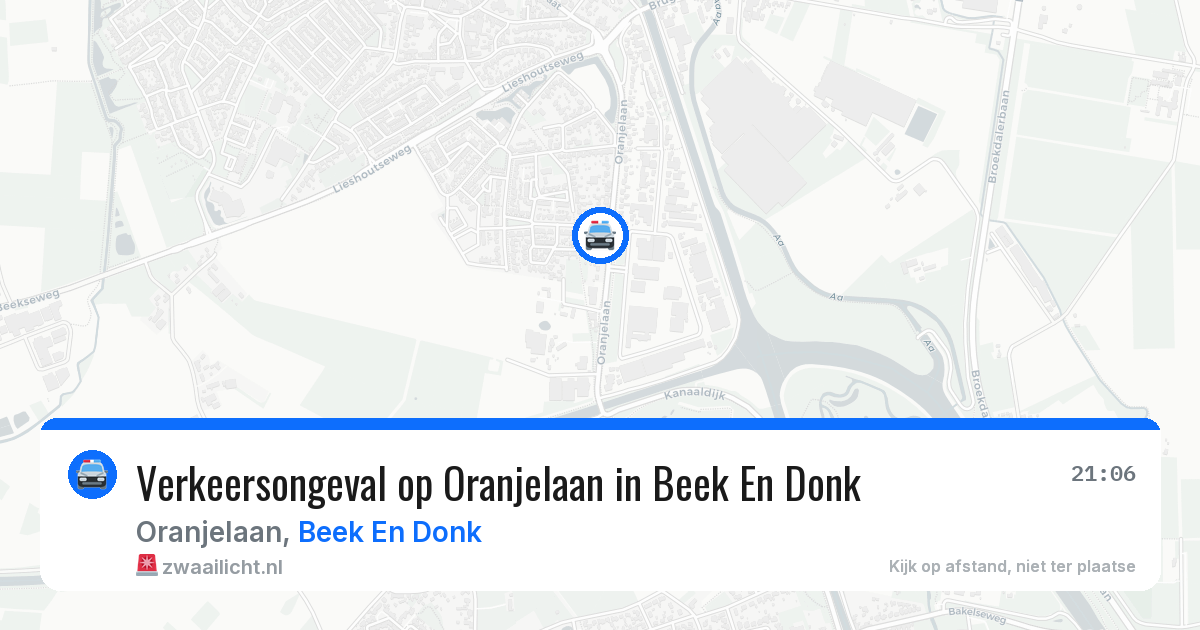 Verkeersongeval op Oranjelaan in Beek En Donk — 23 jun 2026