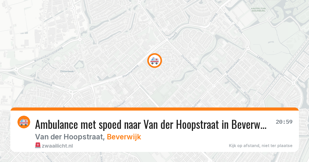 Ambulance met spoed naar Van der Hoopstraat in Beverwijk — 26 jul 2026