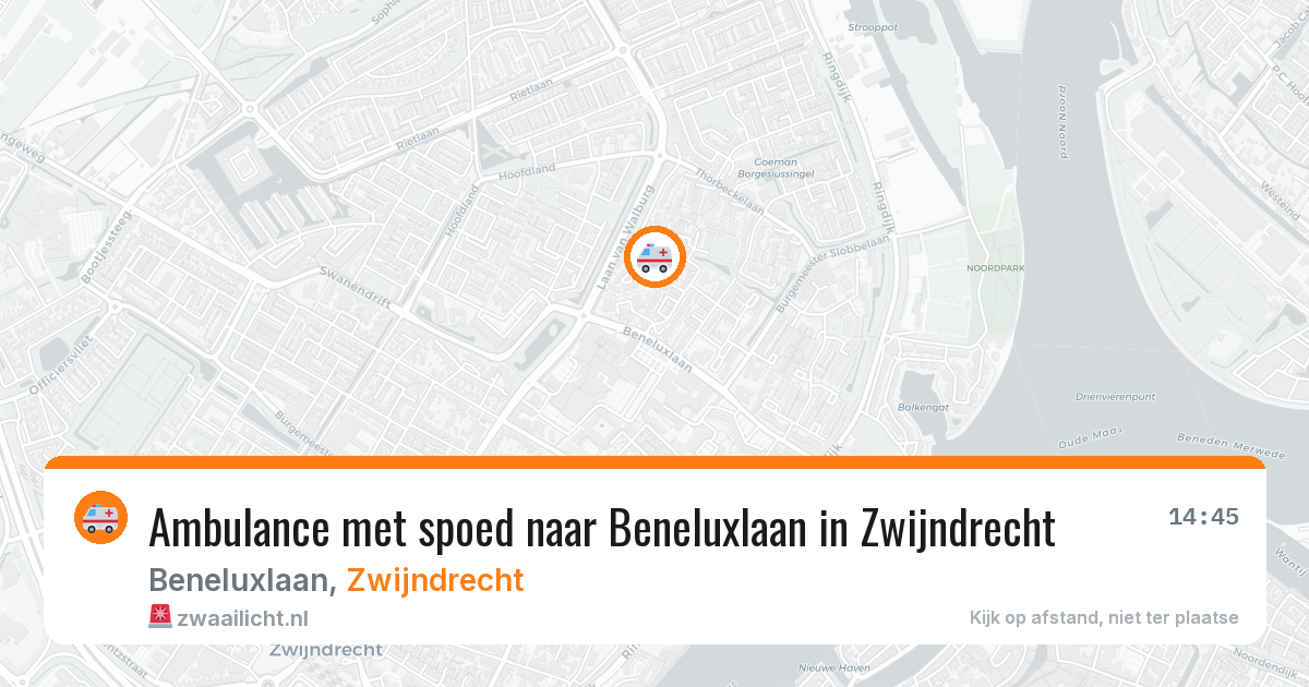 Ambulance met spoed naar Beneluxlaan in Zwijndrecht — 16 mrt 2026