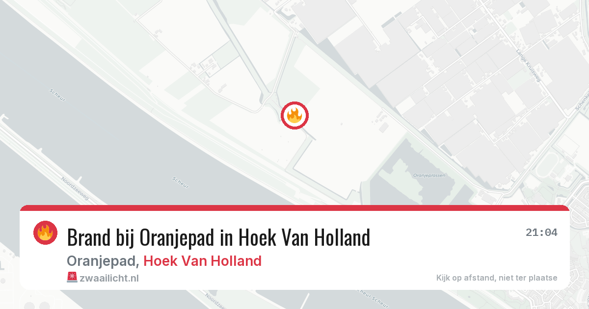 Brand bij Oranjepad in Hoek Van Holland — 8 jul 2026