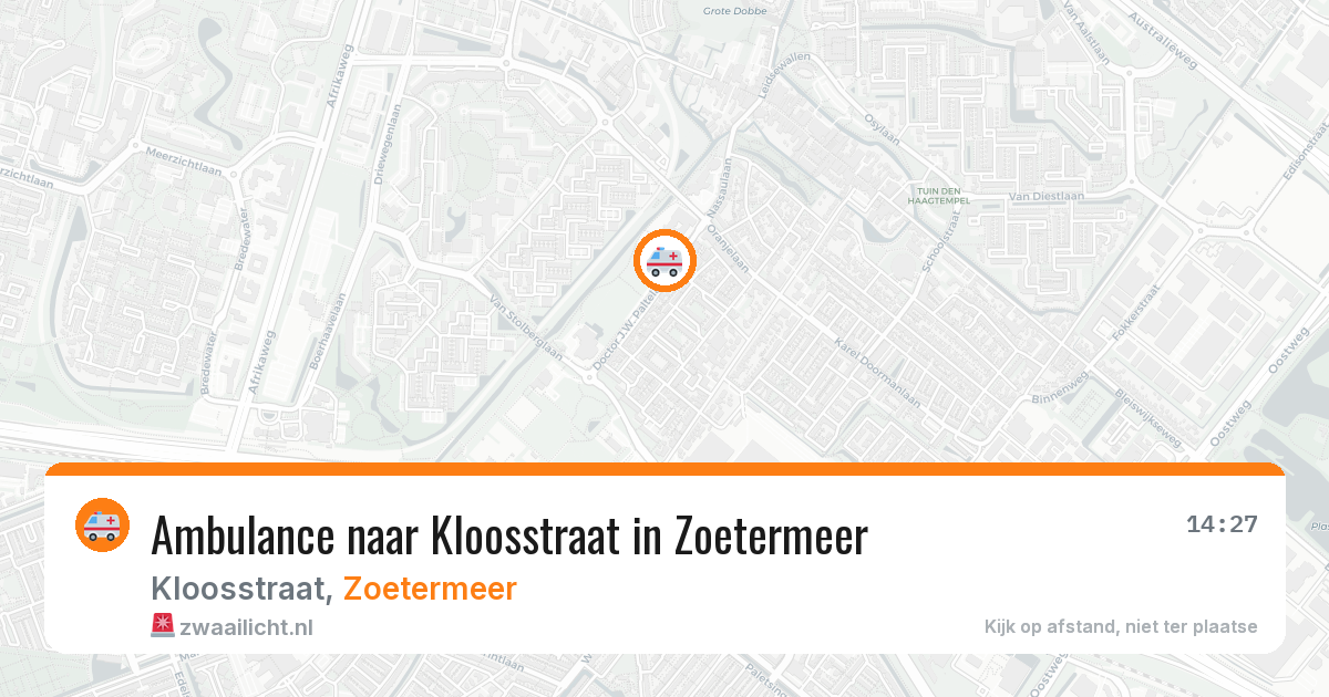 Ambulance naar Kloosstraat in Zoetermeer — 28 jun 2026