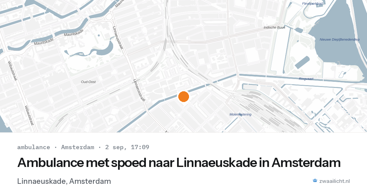 Ambulance met spoed naar Linnaeuskade in Amsterdam — 2 sep 2026
