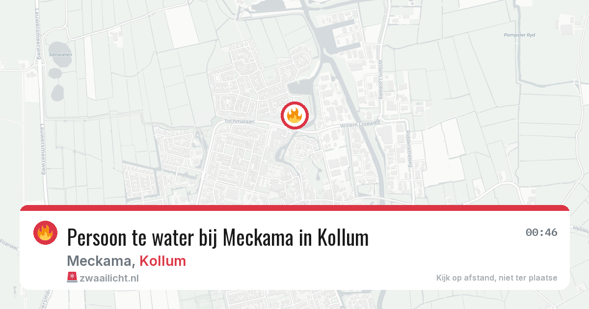 Persoon te water bij Meckama in Kollum — 15 feb 2026