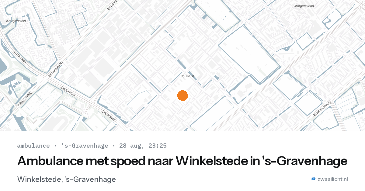 Ambulance met spoed naar Winkelstede in 's-Gravenhage — 28 aug 2026