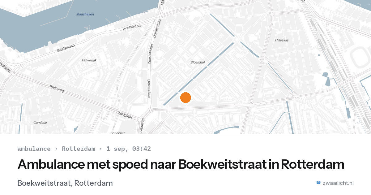 Ambulance met spoed naar Boekweitstraat in Rotterdam — 1 sep 2026