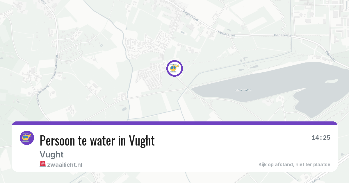 Persoon te water in Vught — 27 jun 2026