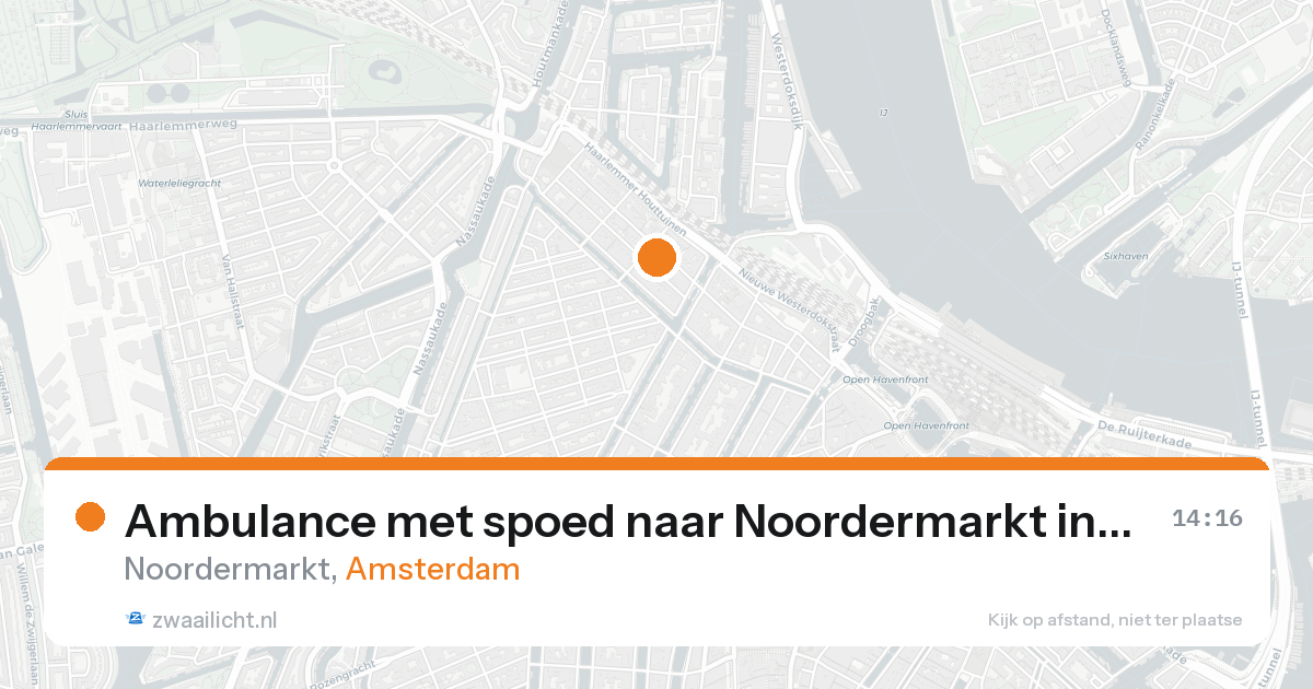 Ambulance met spoed naar Noordermarkt in Amsterdam — 17 aug 2026