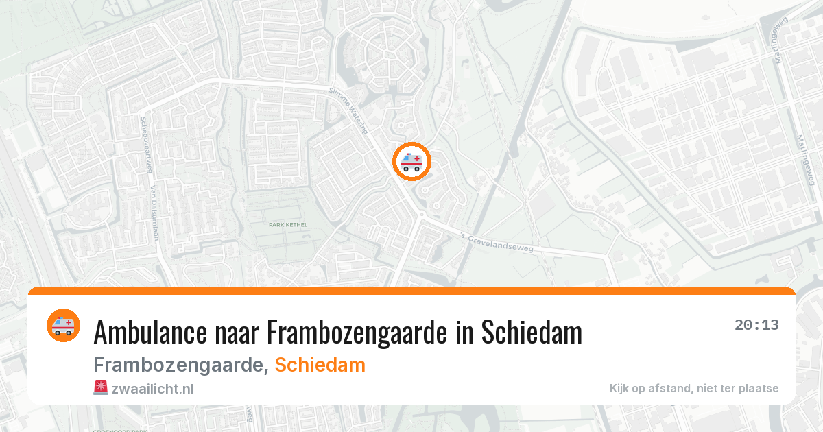 Ambulance naar Frambozengaarde in Schiedam — 8 aug 2026