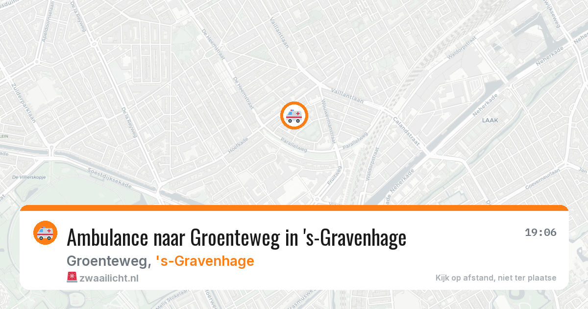 Ambulance naar Groenteweg in 's-Gravenhage — 14 aug 2026