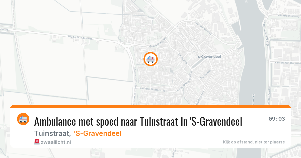 Ambulance met spoed naar Tuinstraat in 'S-Gravendeel — 16 jun 2026