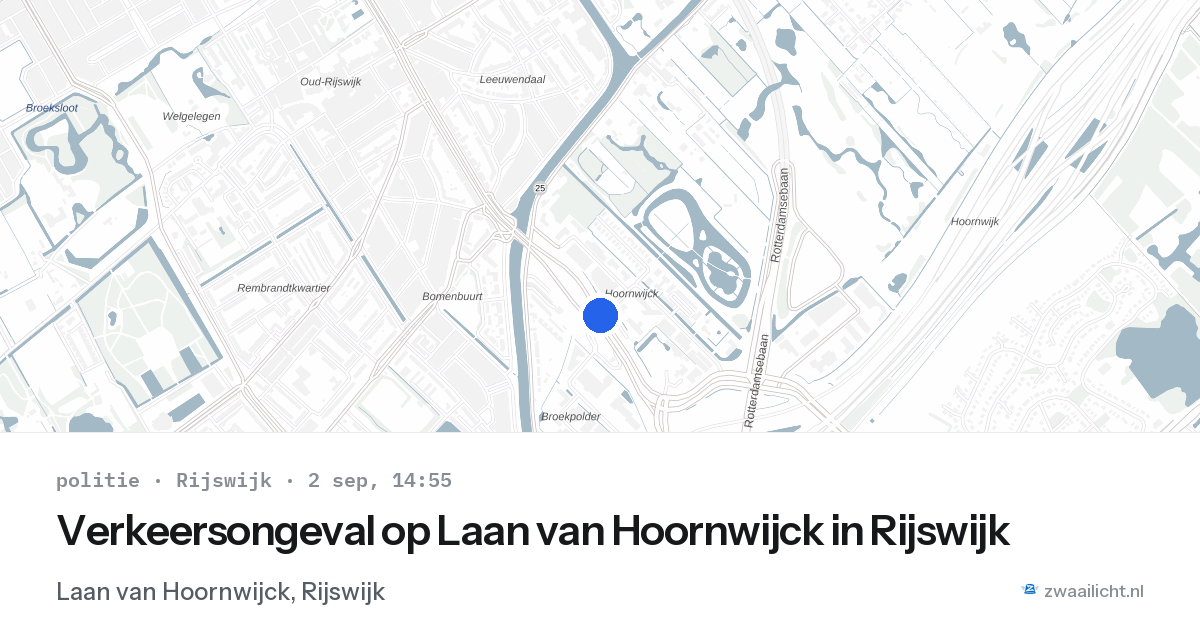 Verkeersongeval op Laan van Hoornwijck in Rijswijk — 2 sep 2026