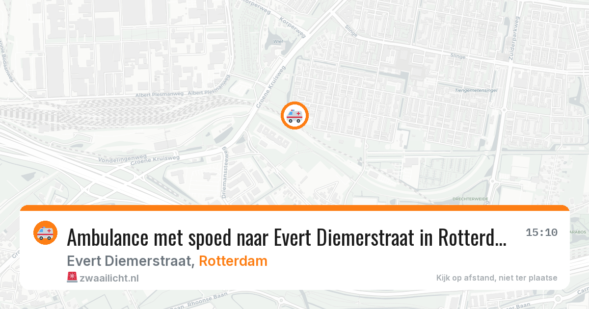 Ambulance met spoed naar Evert Diemerstraat in Rotterdam — 16 mei 2026
